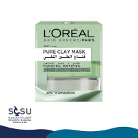 L'Oreal Paris Pure Clay Green Face Mask - Eucalyptus, Purifies and Mattifies - 50 ml